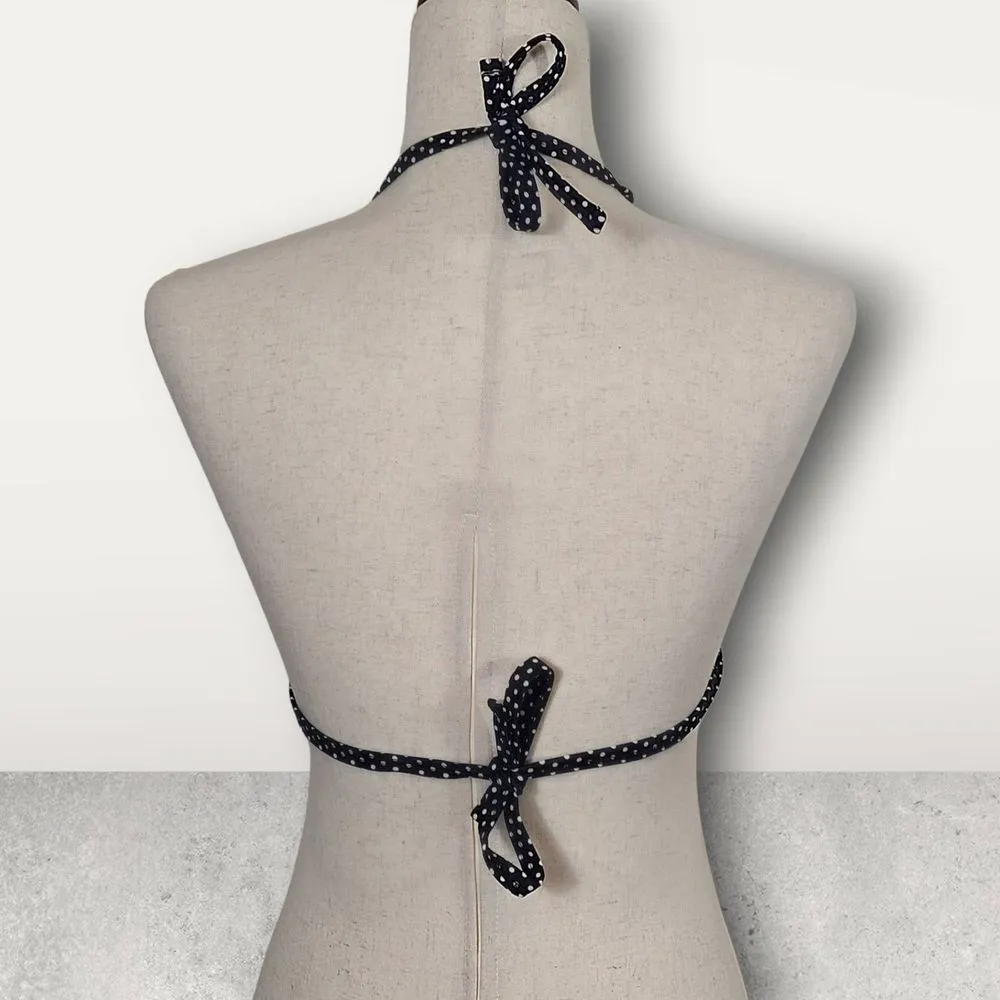 NWT InMocean Fixed Triangle Push Up Bikini Top Black & White Stripes Size Small - Image 4