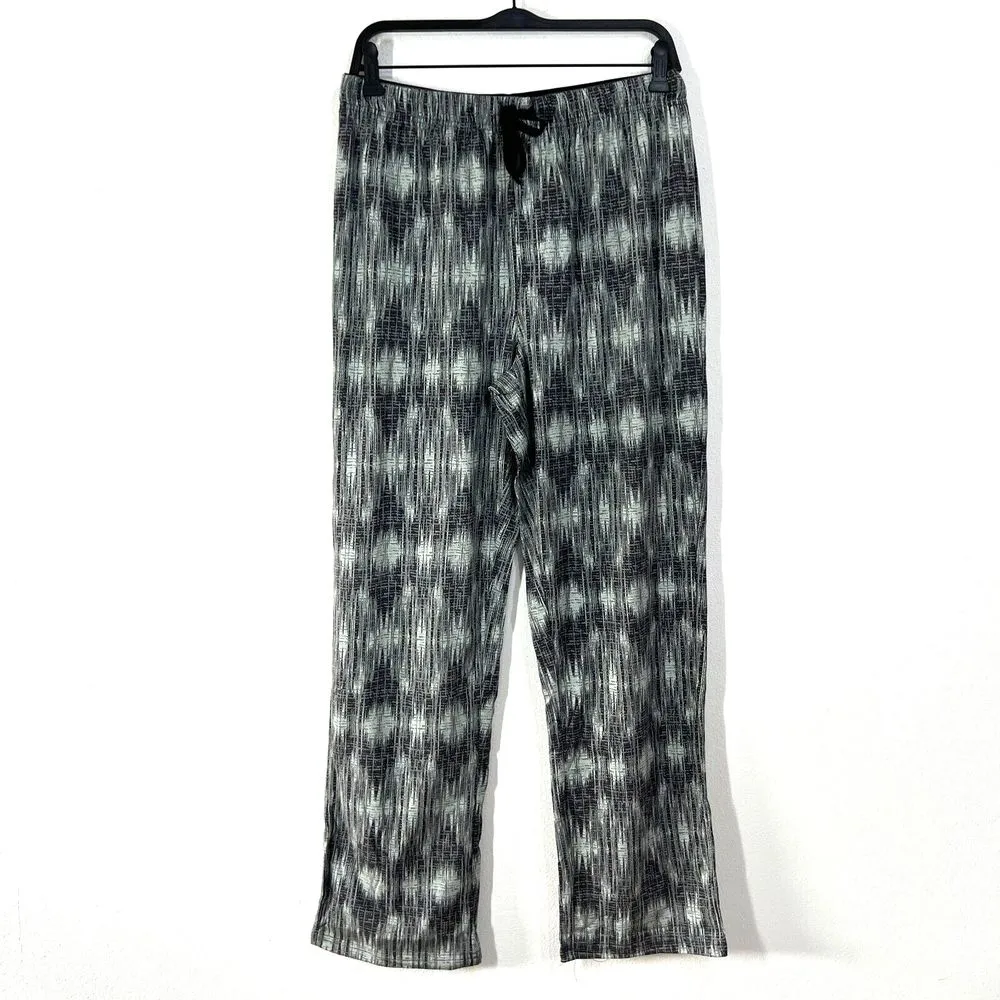 FRYE Premium Sleepwear‎ Mens Large Flannel Print Notched Set Gray Cotton Blend - Image 4
