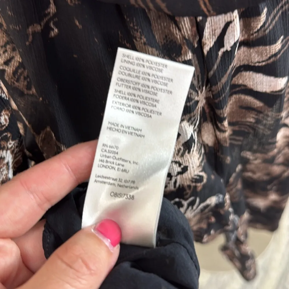 Free People Katerina Floral Halter Neck Mini Dress | Brown Black Floral | XL - Image 11