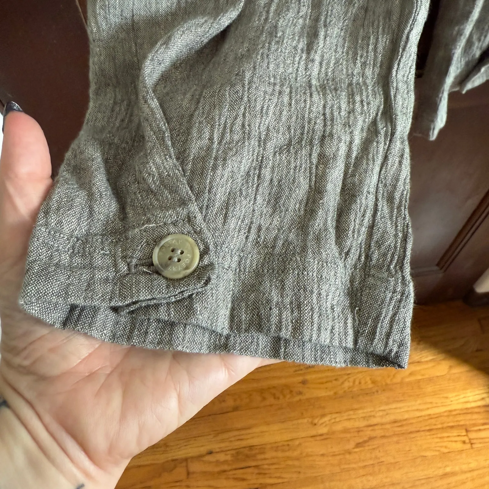 POETRY | Linen Cotton Blend Crinkle Gauze Relaxed Tapered Pant | Size 18 - Image 4