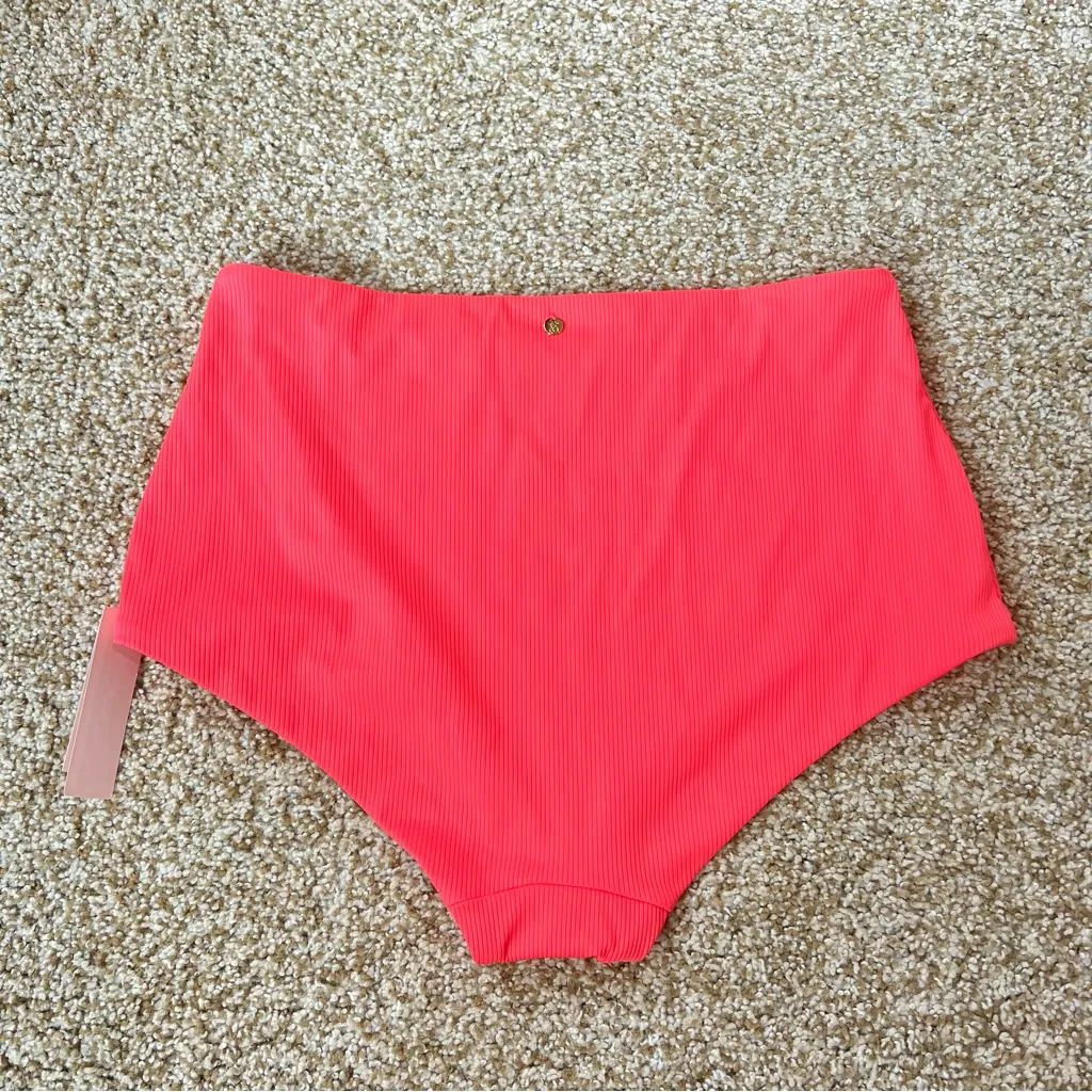 NWT Victoria's Secret High Waisted Mix&Match Boyshort Bikini Bottom Coral Sz M - Image 9