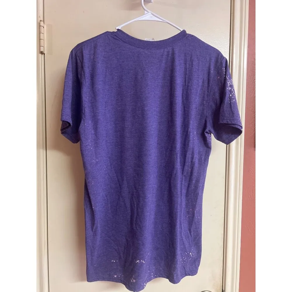 Gliden M Crew Neck Graphic Tee purple, we run this town cowboy tshirt Tee - Image 5