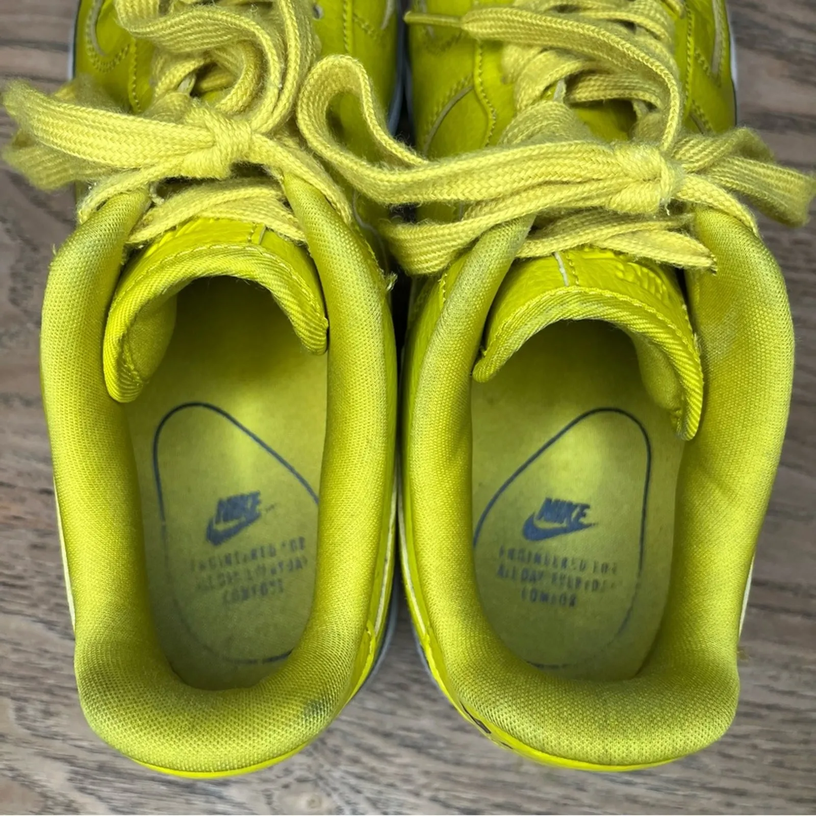 Nike Air Force 1 AF1 Low Women's 8.5 Platform Sneakers Overbranding Citron - Image 8