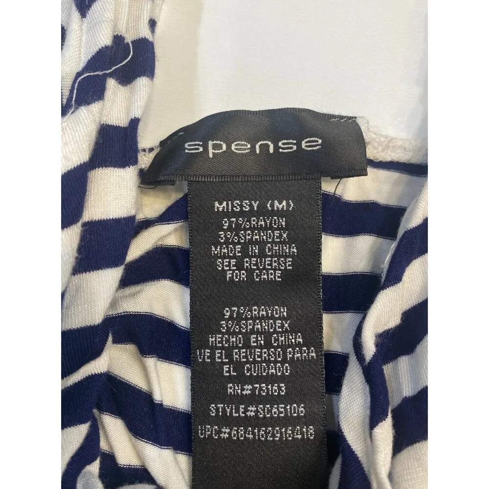 Spense Missy Size M Navy Blue and White Striped Maxi Tank Dress V - Image 4