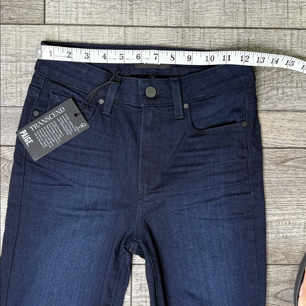 PAIGE Hoxton Crop High Rise Ultra Skinny Indigo Denim Jeans - Image 7
