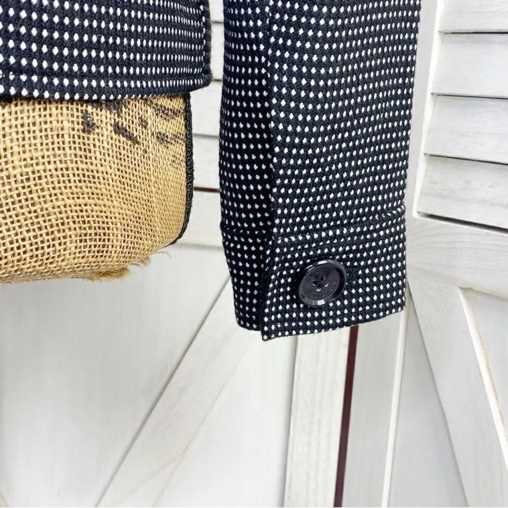 Jones New York Swiss Dot Knit Blazer Jacket Black White‎ 4P - Image 7