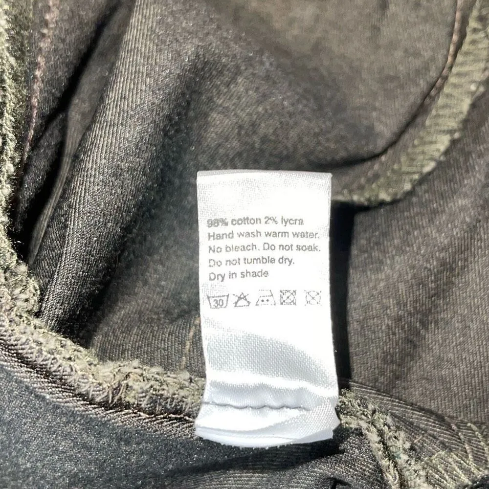 Bevy Flog Nansi Flare Style Pants Moss Green Check Original Size 24 (2) - Image 7