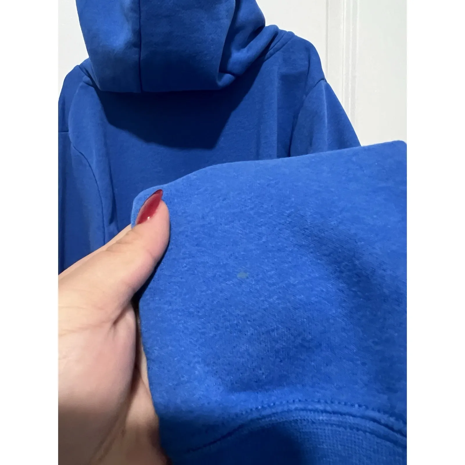 Nike Women's Sportswear Essential Cropped Hoodie Blue Size Xtra Small Logo - Image 8