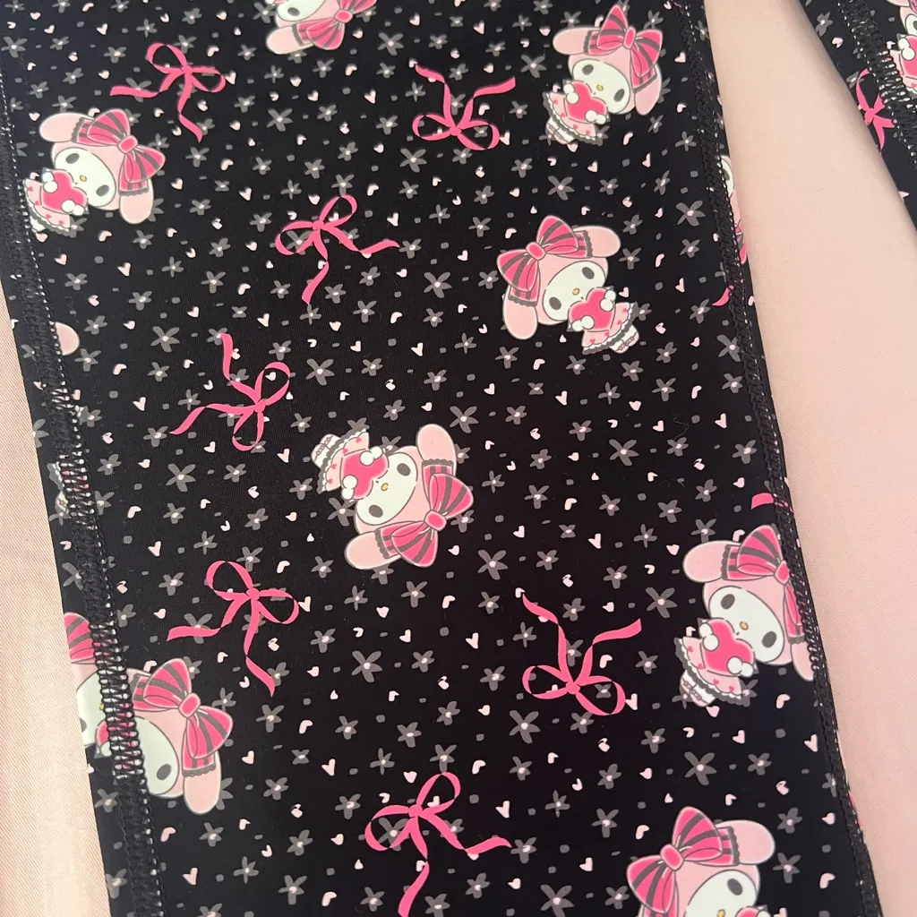 Hello Kitty and Friends x Forever 21 My Melody Black and Pink Bow Leggings - Image 3