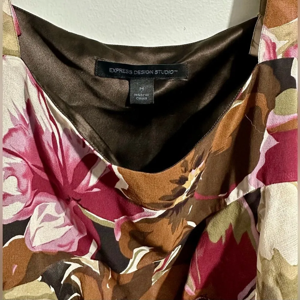 Express Design Studio Layered Blouse Floral Ruffle Tank (123) - Image 2