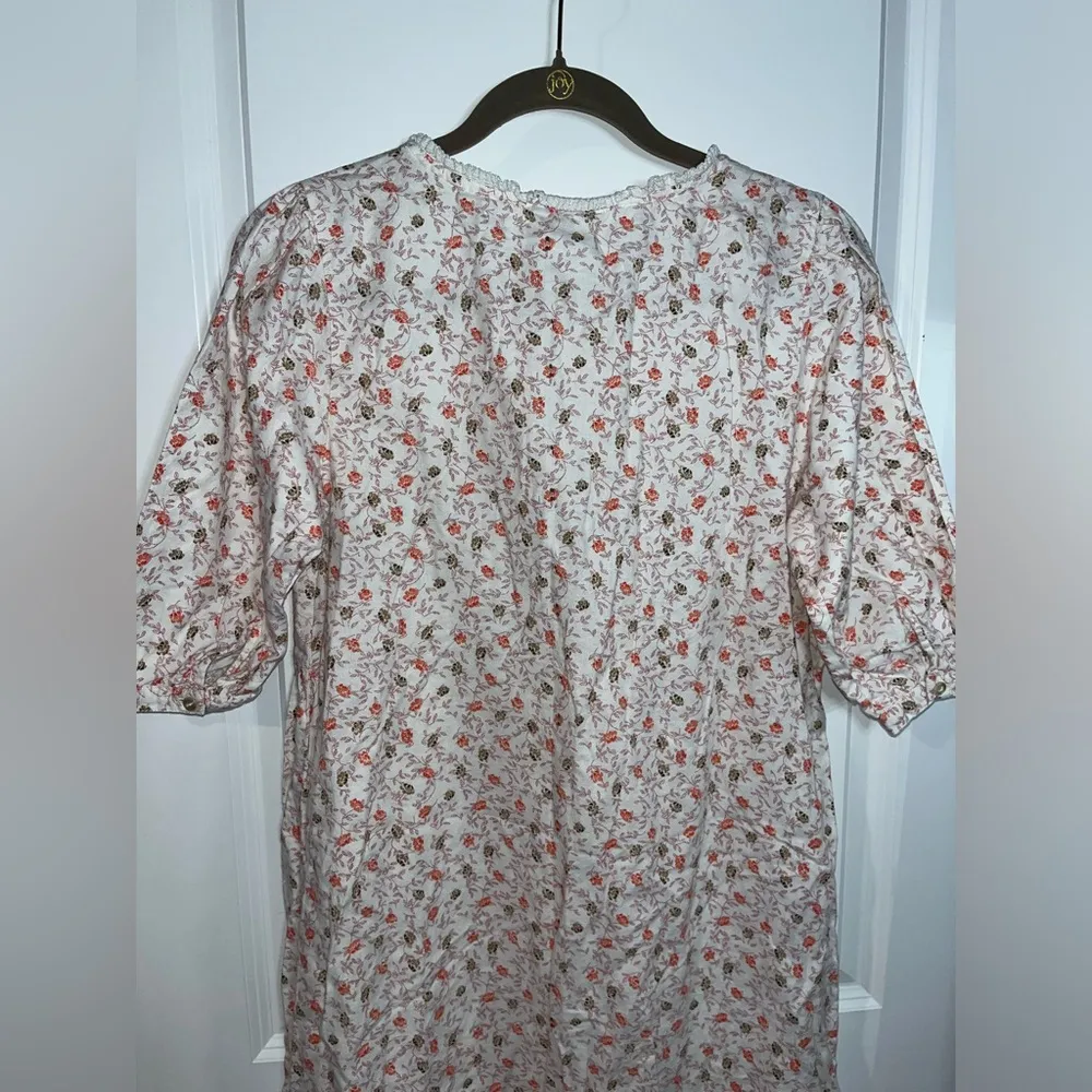 Unbranded VTG Crème White & Pink Floret Flowers Ruffle Lace Midi Dress Size Med - Image 7