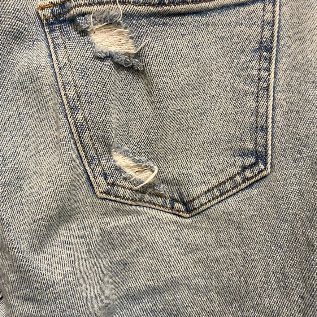 Pistola Womens Light Blue Wash Denim Jeans 26 26x29 Cuffed Cuff Leg Distressed - Image 8