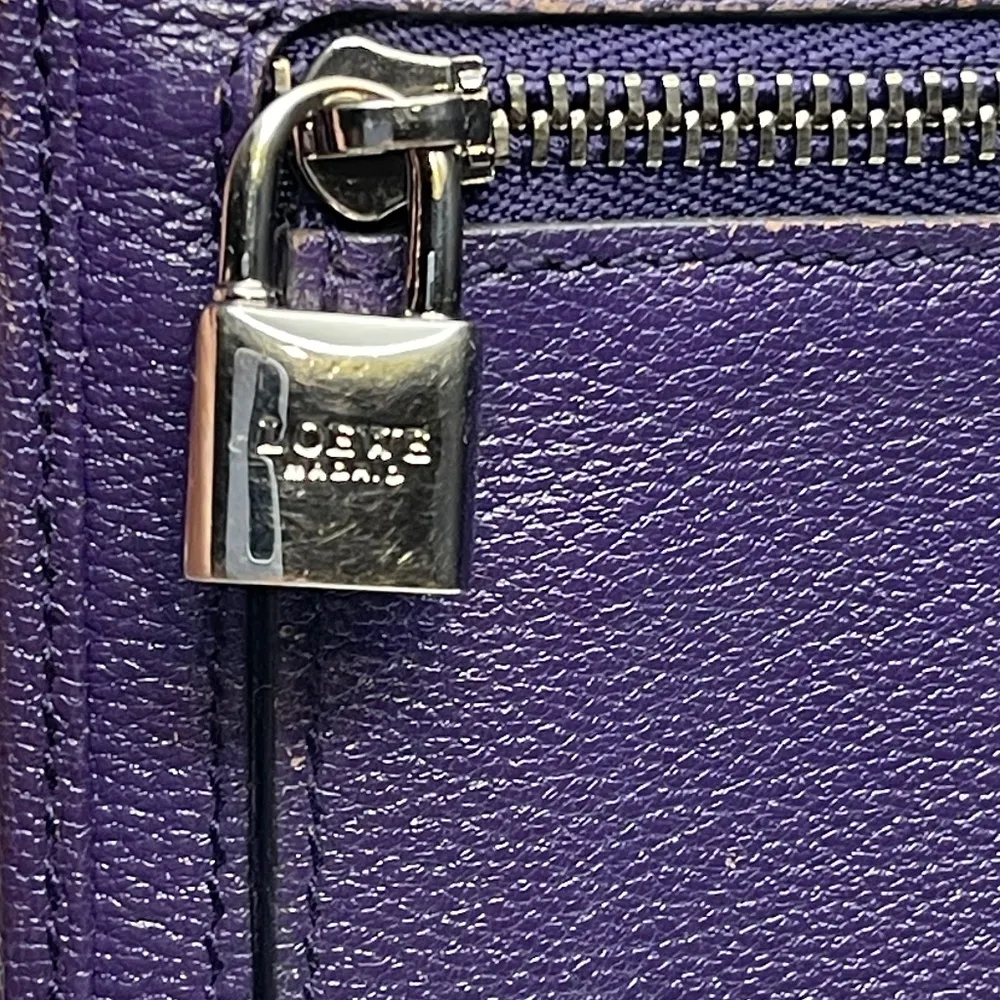 Loewe Purple Bifold Continental Wallet w/ Anagram - Preowned - Image 3