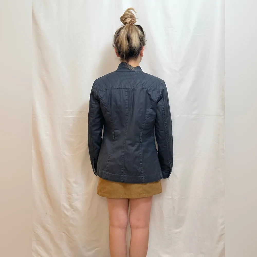 Vintage 90s Denim Co. Spanish-Designed Bomber Cargo Utility Jacket - Navy - M - Image 3