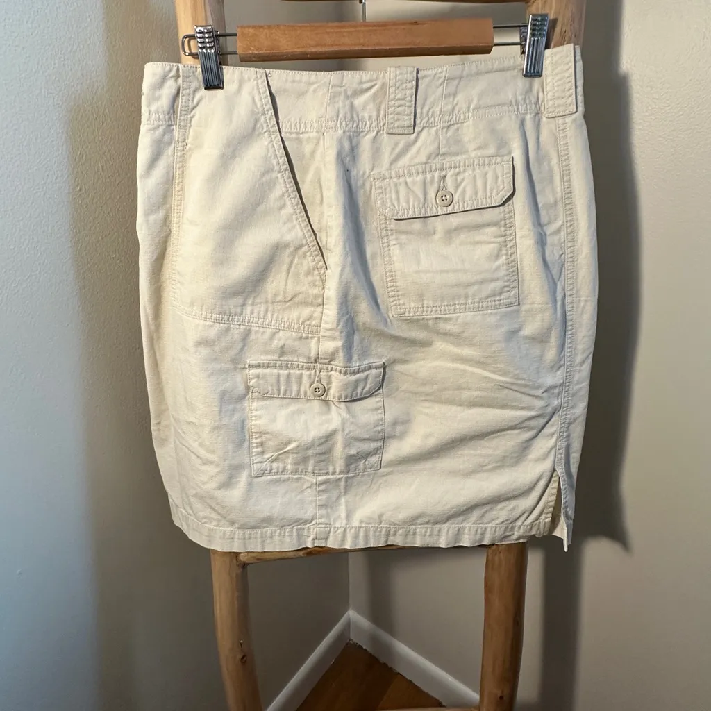 Eddie Bauer  Cream Cargo Skirt Size 6 - Image 3