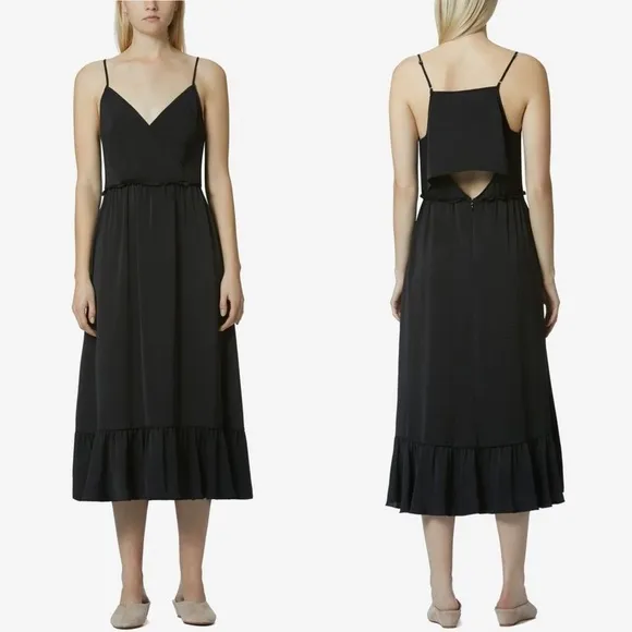 Avec Les Filles Wrap Surplice Midi Dress Ruffle - Image 2