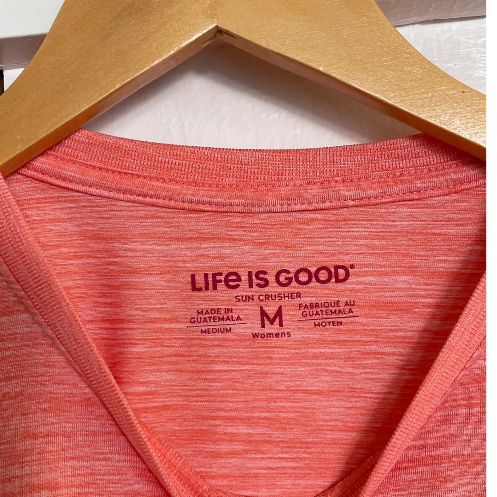 Life is Good‎ Sun Crusher Long Sleeve T-Shirt Womens Medium Coral Top - Image 2