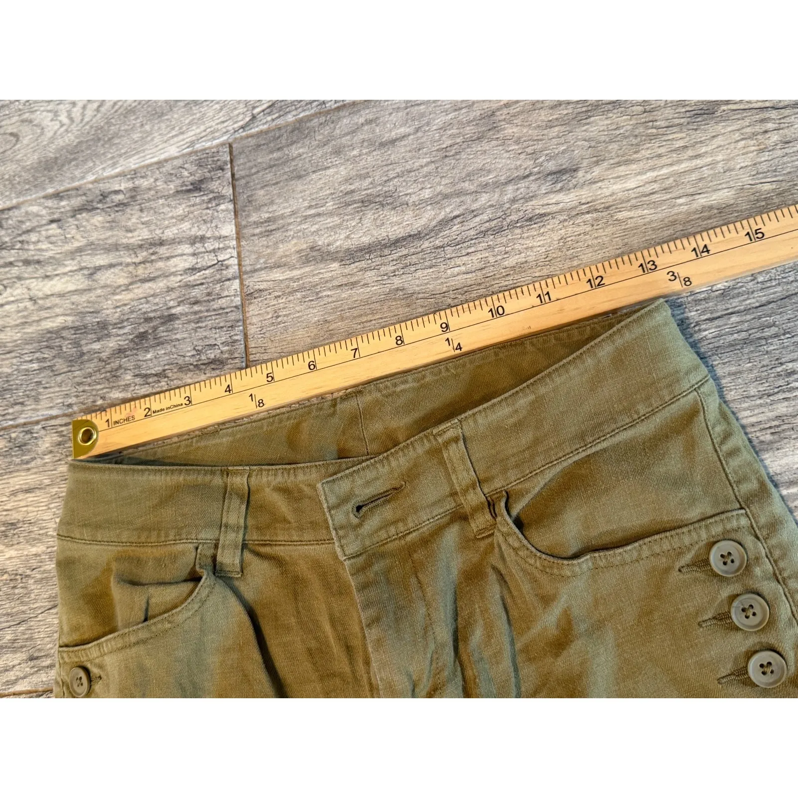 Cabi Charlie Linen Blend Wide Leg Trouser Pants size 2 #5314R Boho Green Flare - Image 9