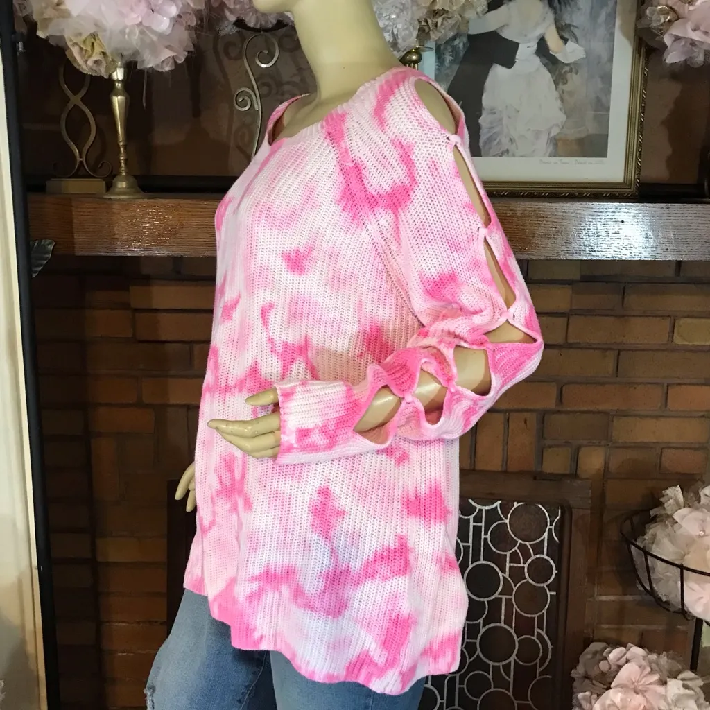 Derek Heart  PINK & WHITE TIE DYE OPEN SLEEVE (1X) - Image 5