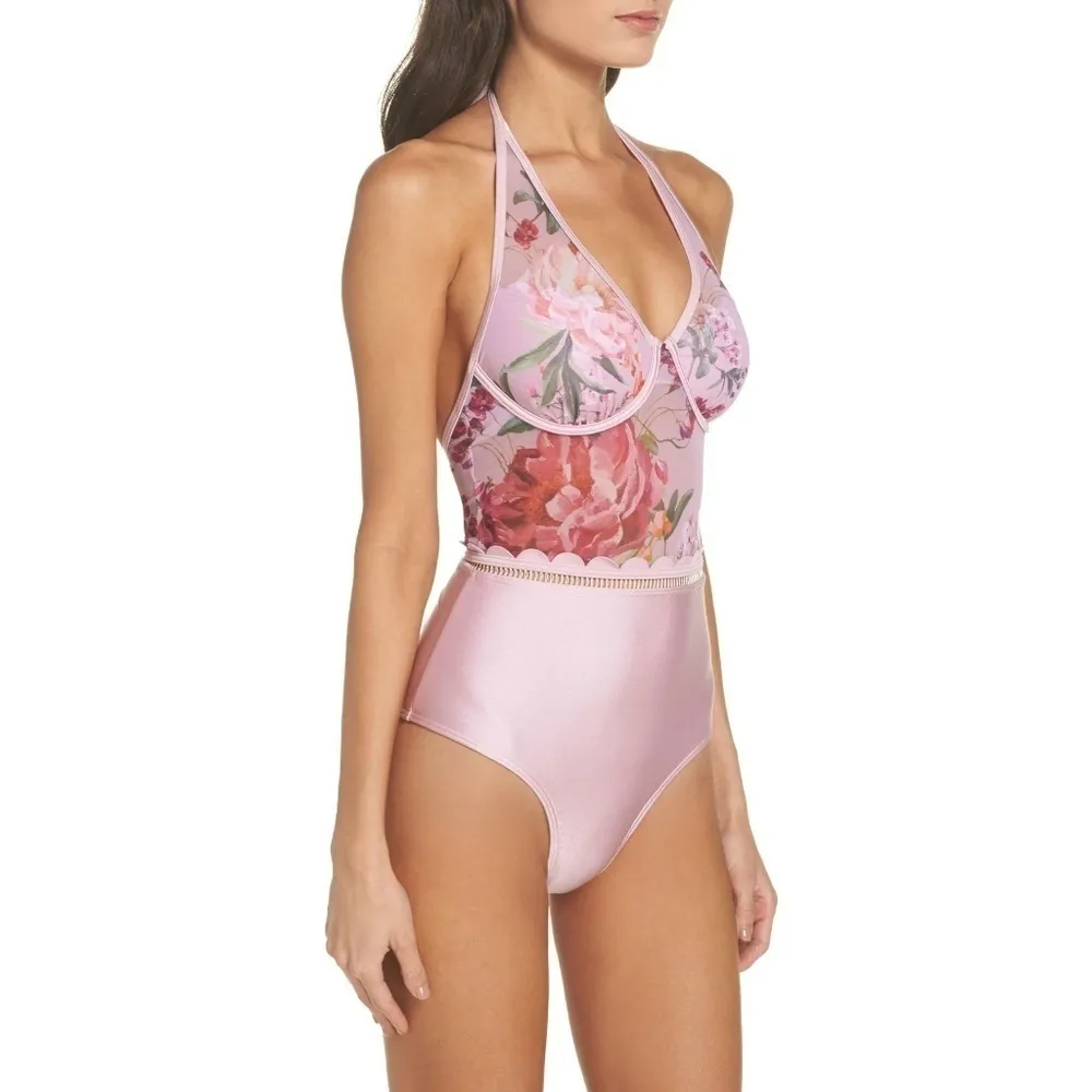 💕TED BAKER💕 Zakira Mesh One-Piece Swimsuit Floral Print 36 CD NWT - Image 3