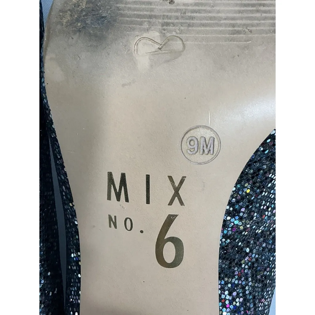 Womans Mix No 6 Danyah Glitter 9 M Black Silver Pink Pointed Toe Stiletto Pumps - Image 7