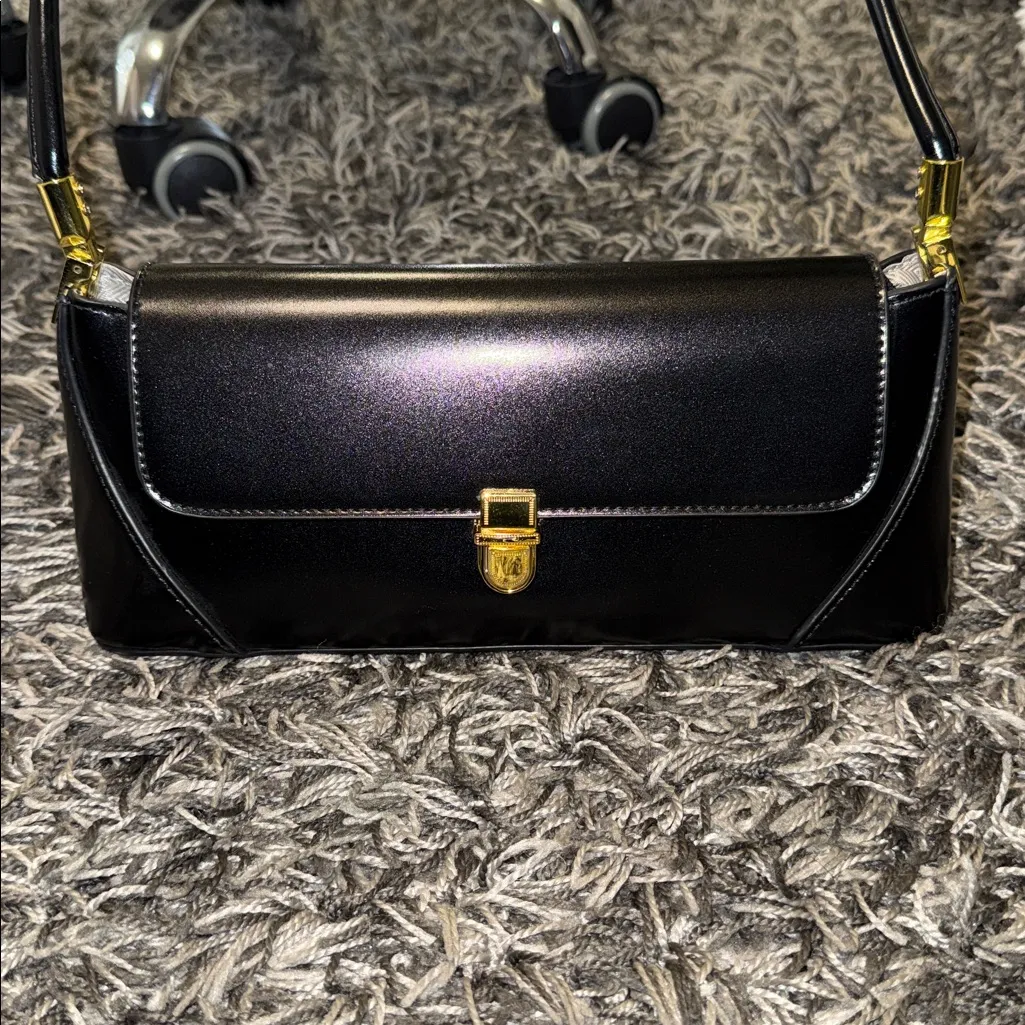 Black Shoulder bag with Gold Accents - Image 2