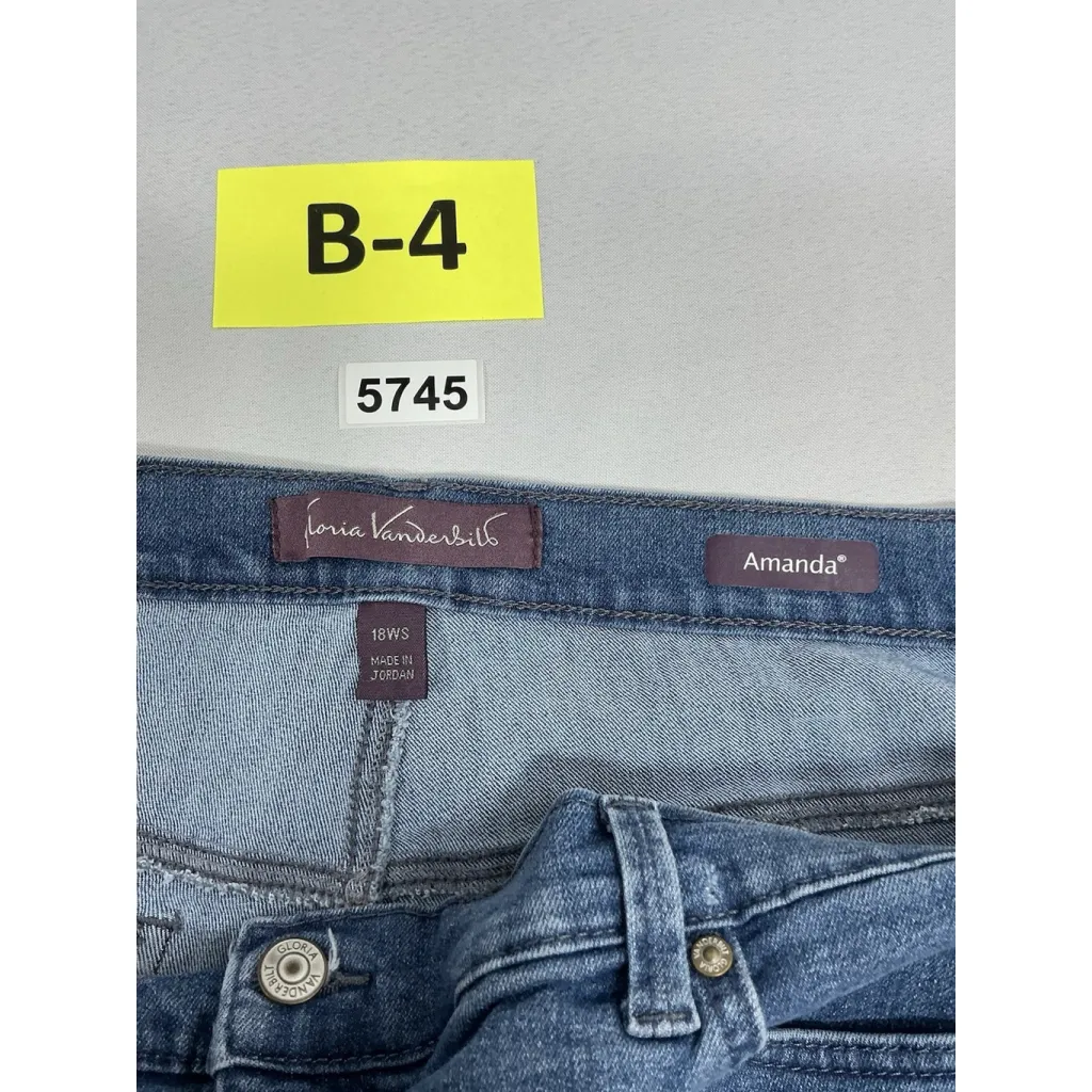 Womans Gloria Vanderbilt Amanda Blue Jeans 18 W S - Image 3