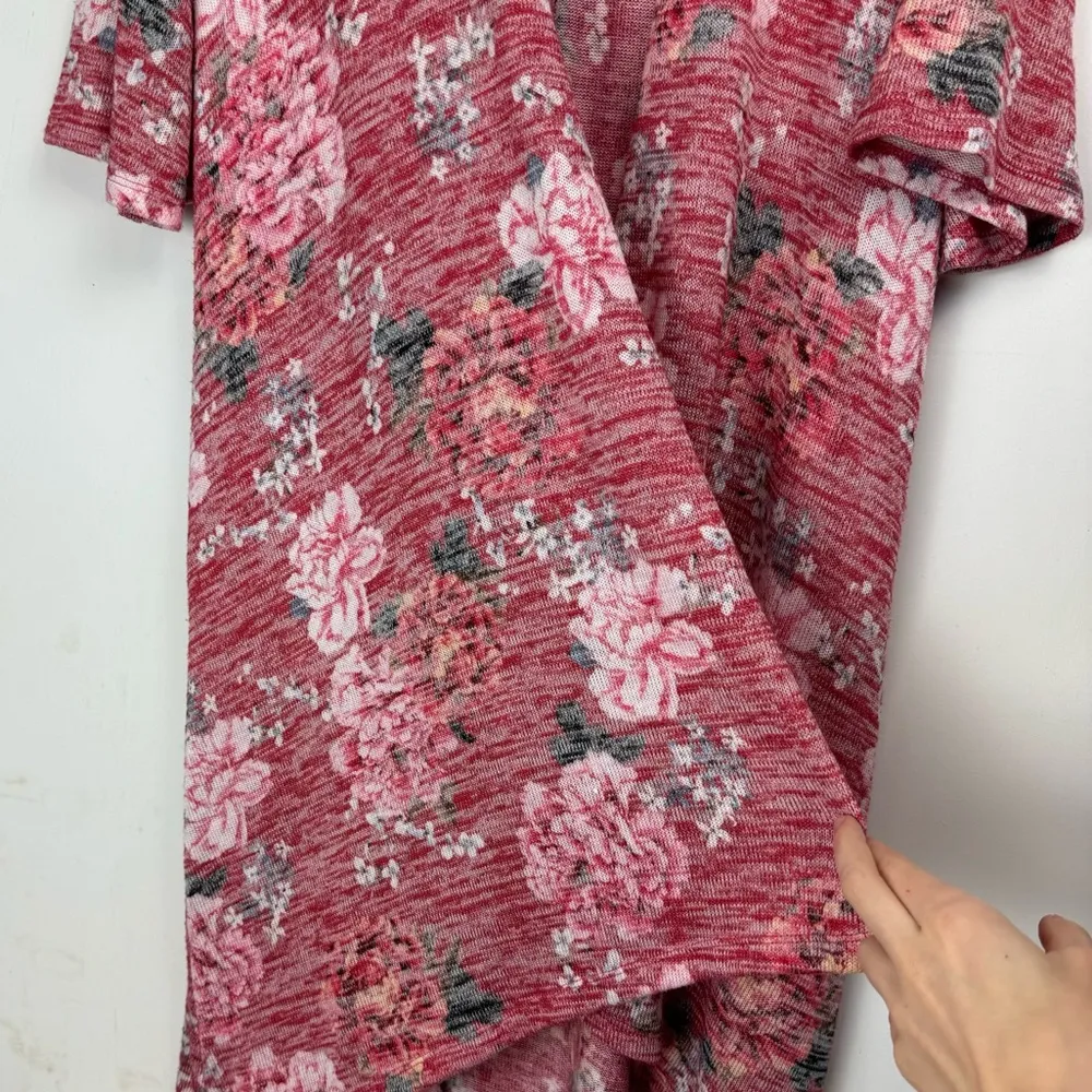 Torrid Kimono Hi Low Duster Pink Floral Print Sz M/L - Image 9