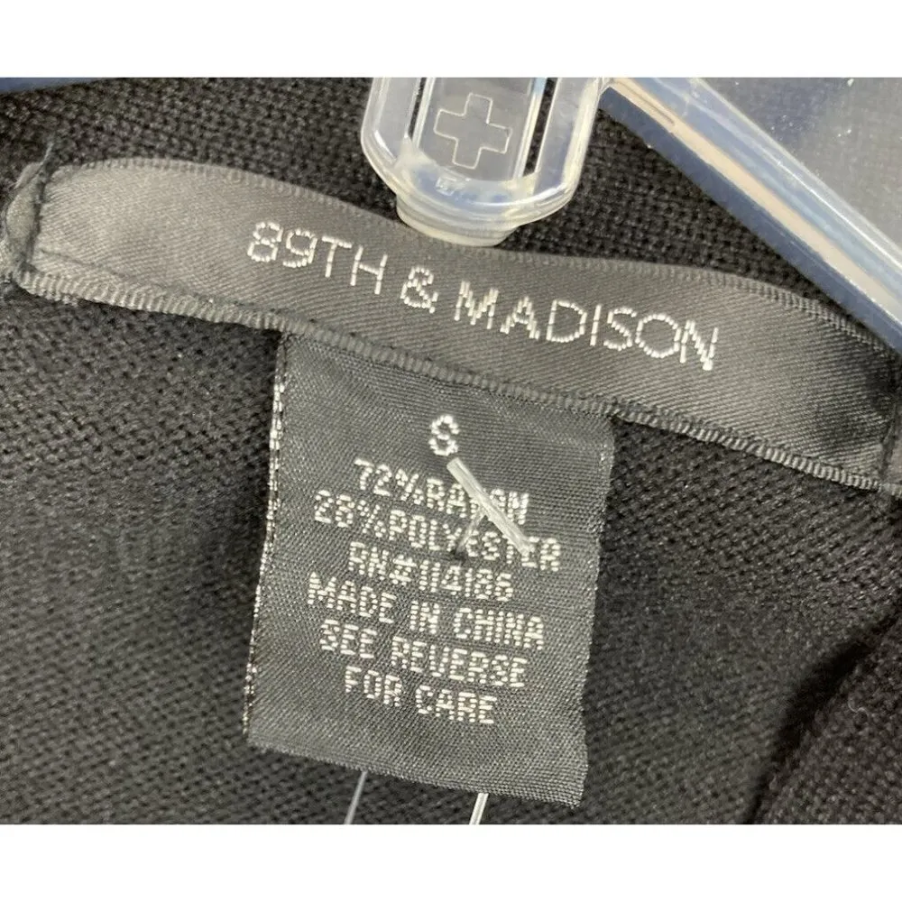 New 89th & Madison Open Cardigan Sweater Womens Sm Black Short Bolero Shrug $54 - Image 3