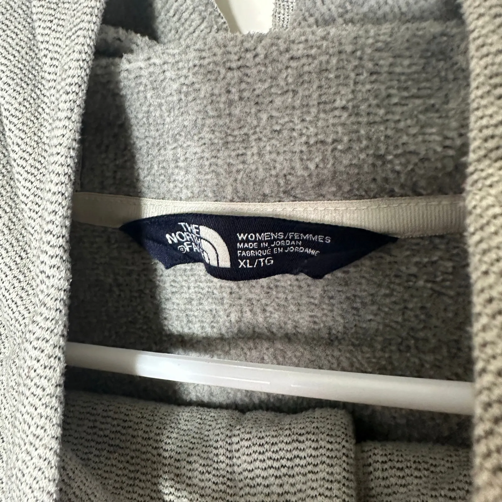 The North Face Knit Stitch Fleece Pullover Womens XL Heathered Gray Hoodie - Image 6