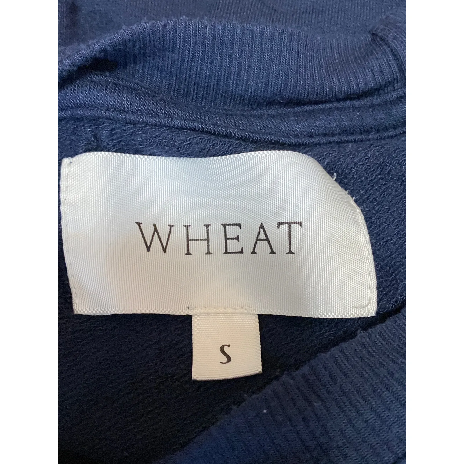 Wheat Women's Navy Blue Crew Neck Knit Long Sleeve Sweater Sweatshirt Top Size S - Image 3