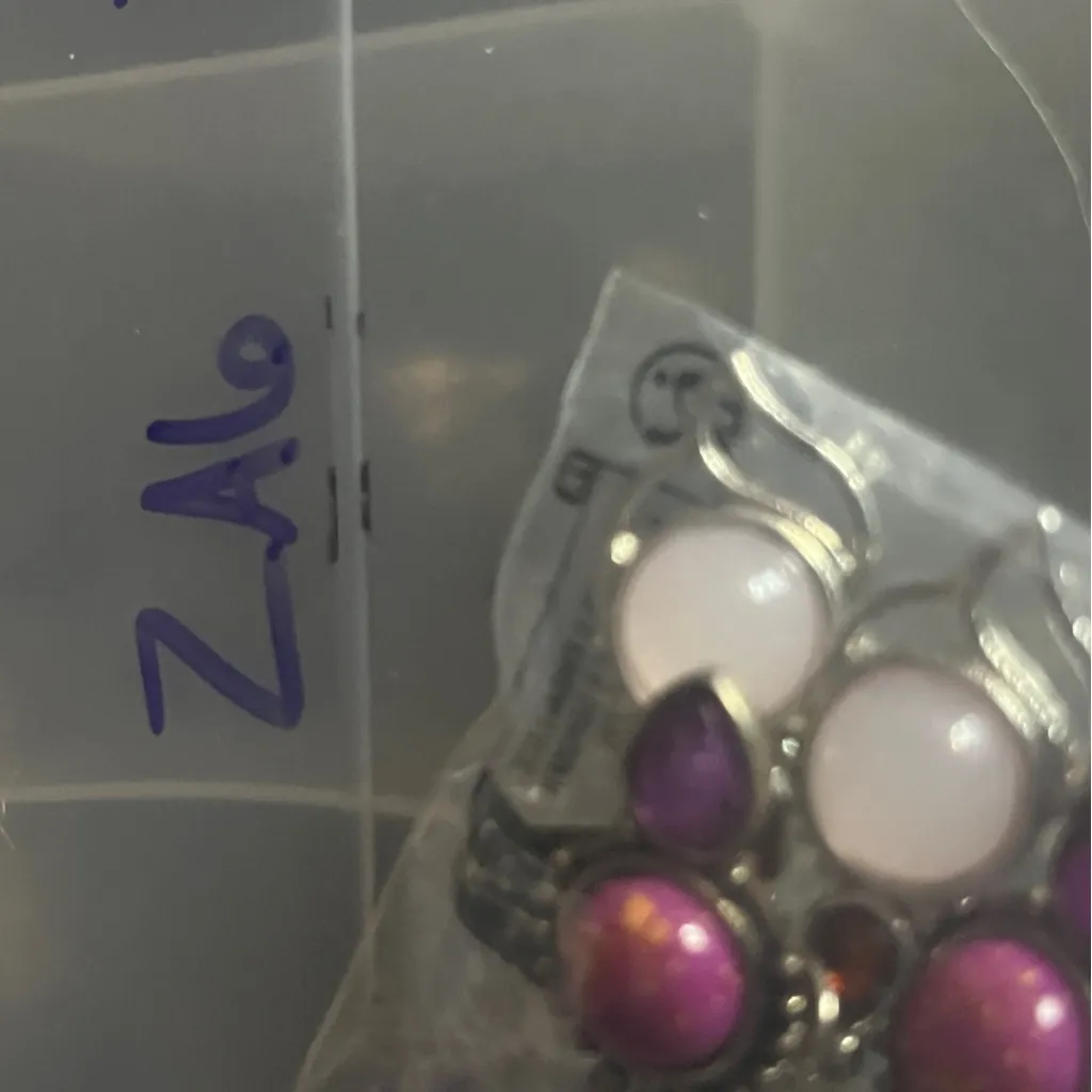 Boutique Elegant Silver and Purple Earrings - Image 7