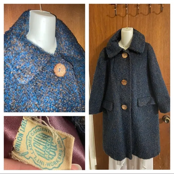 Blue 1950s Miss Maisel wool swing coat Size M - Image 2
