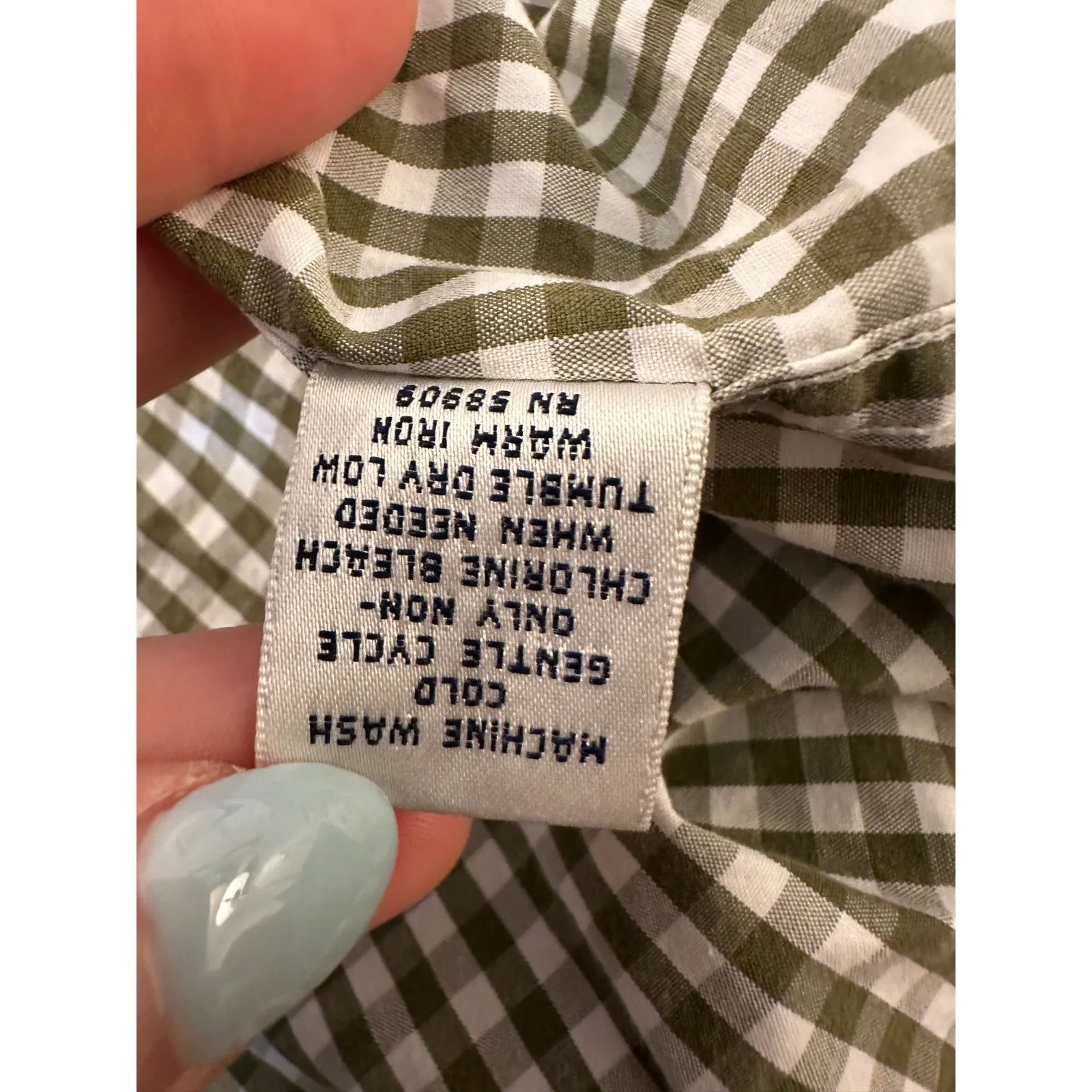 Vintage 100% Cotton Turnbury Green Checkered Buttonup Shirt Size XL - Image 7