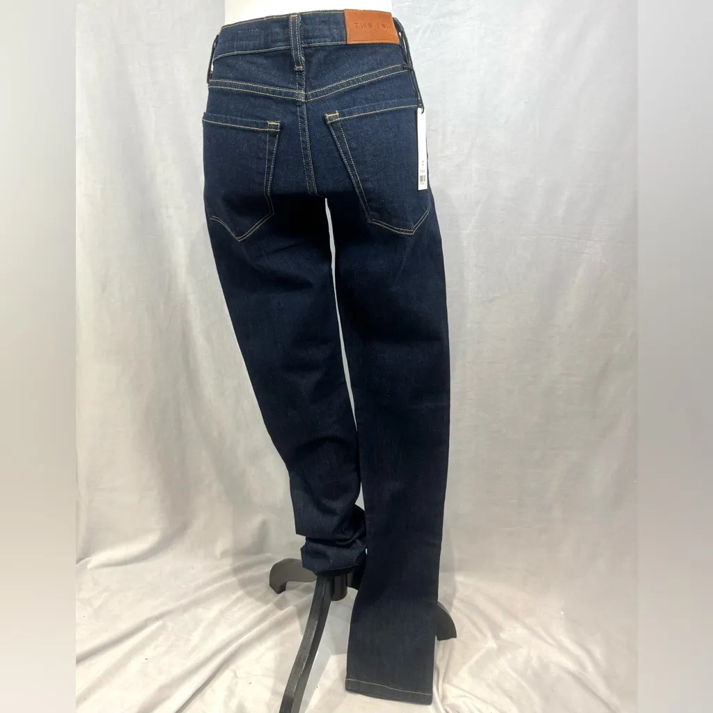 Two Son Premium dark wash denim high rise jeans size 27 NWT Blue - Image 3