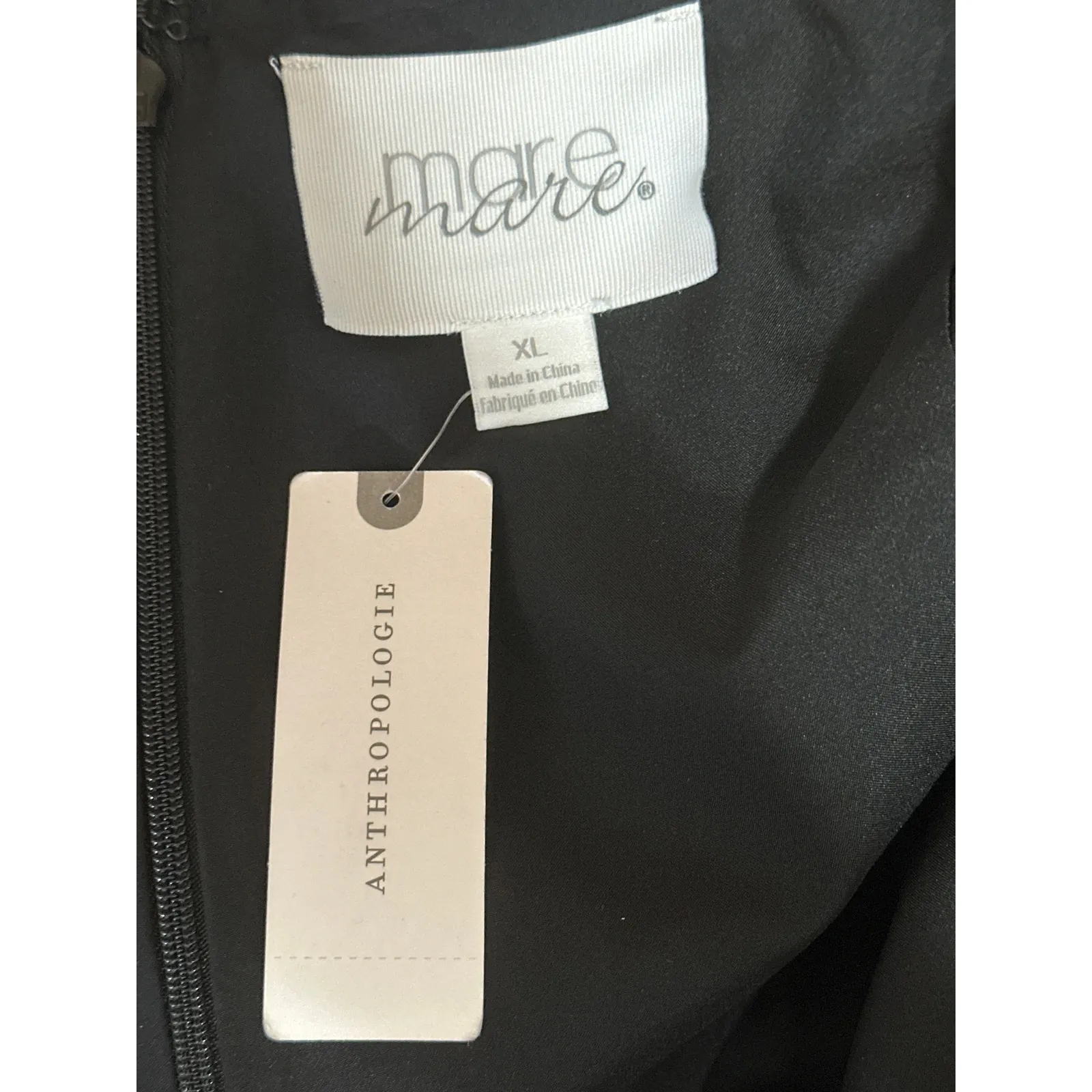 NEW Anthropologie Mare Mare Black Linen Sleeveles Cami Mini Tank A-line Dress XL - Image 3