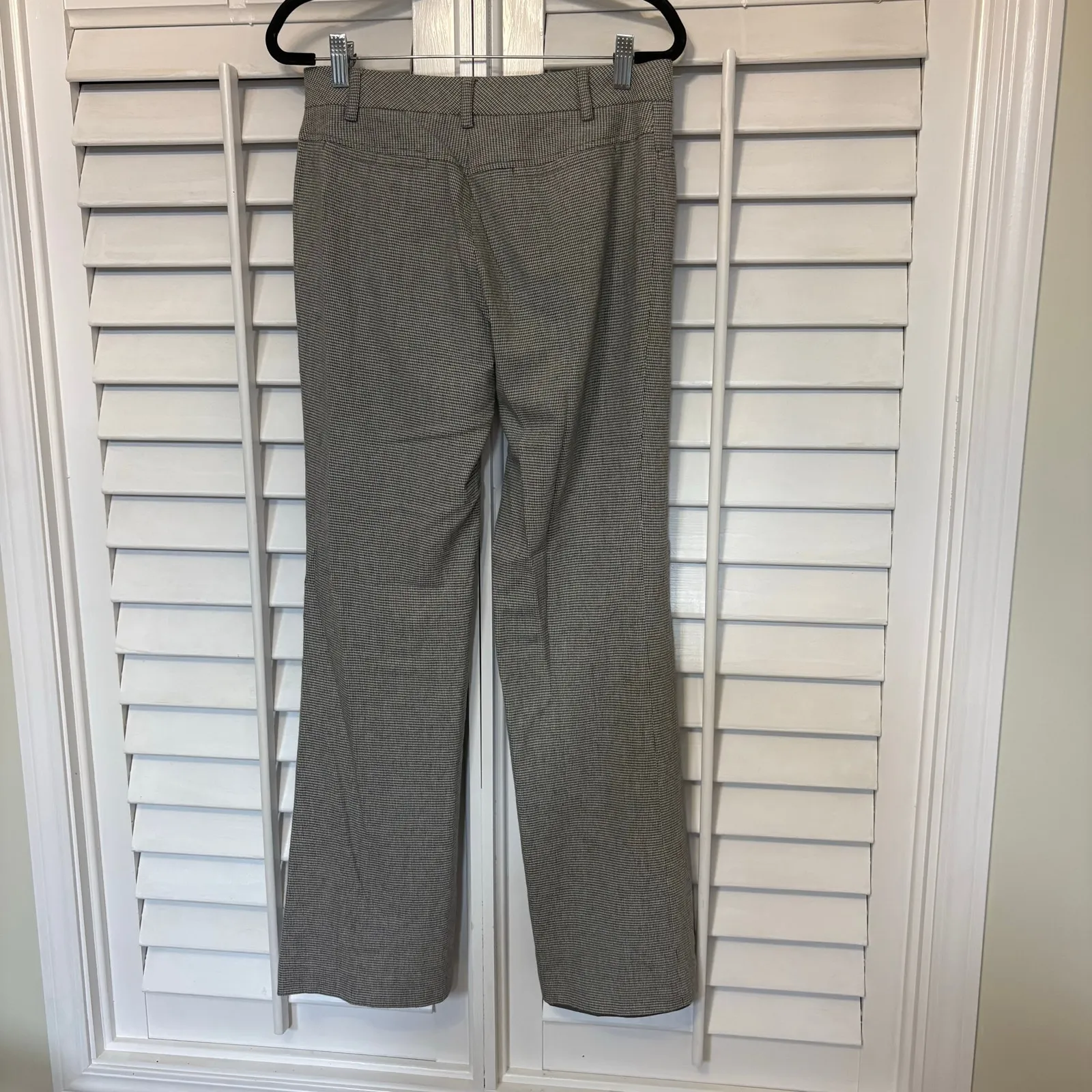 J. Crew Gray and White Houndstooth Print Wool Blend Dress Pants Size‎ 4 - Image 2