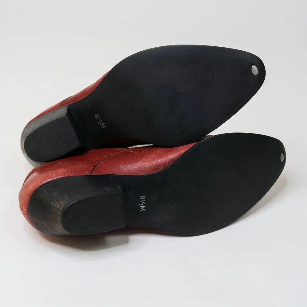 Vintage 90s Durango Red Leather Cowboy Boot Mules - Image 6