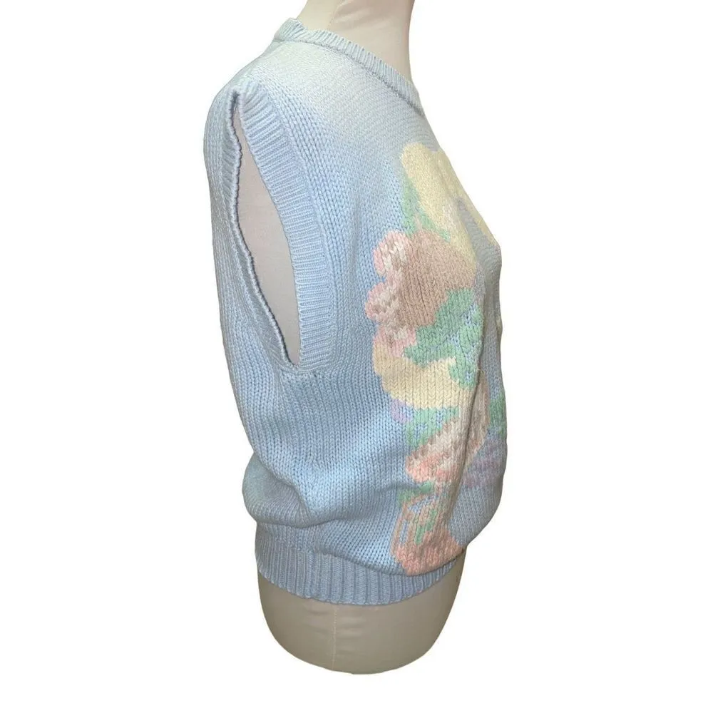 The Eagles Eye Vintage Light Blue Sleeveless Sweater Size Medium - Image 5
