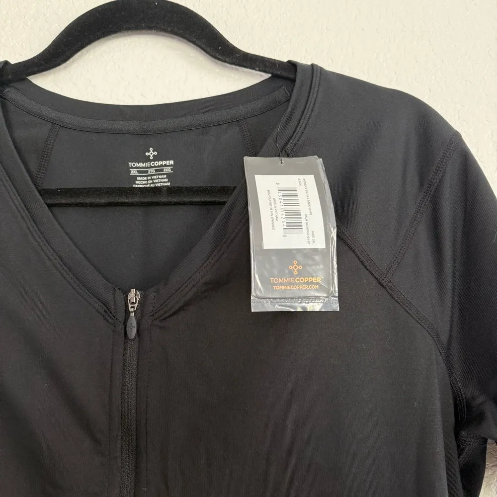 NWT Tommie Copper Full Back Support Shirt Women's Short Sleeve 2XL in Black Size 2X - Image 3