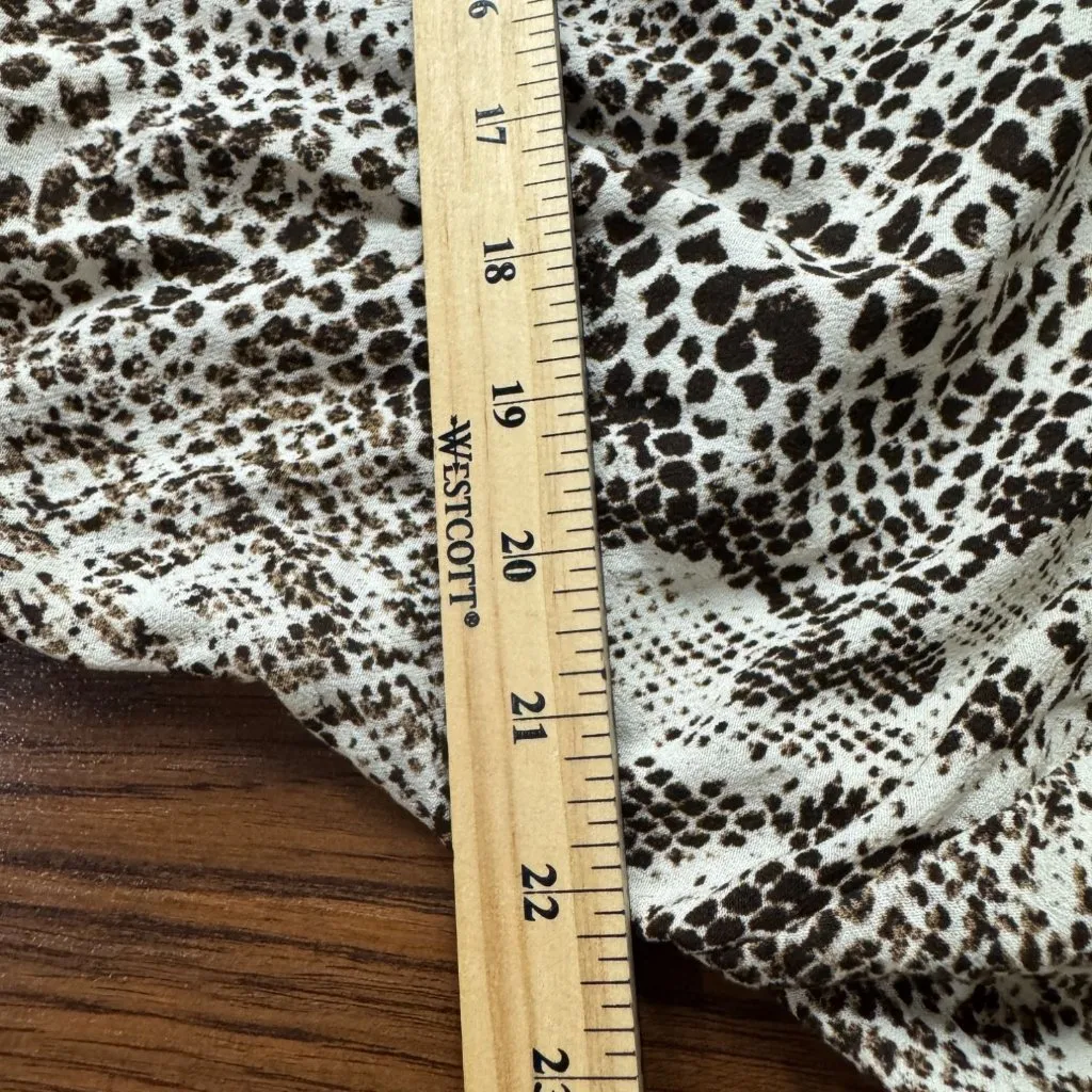 NEW Free People S Wild Nights Animal Print Long Duster cardigan Brown Cream Boho - Image 14