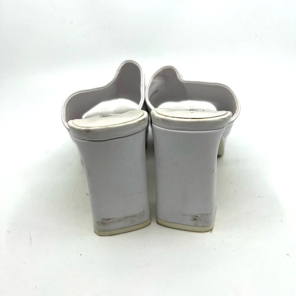 JEFFREY CAMPBELL Caviar White Leather Platform Sandal Women's 7 US - Image 6