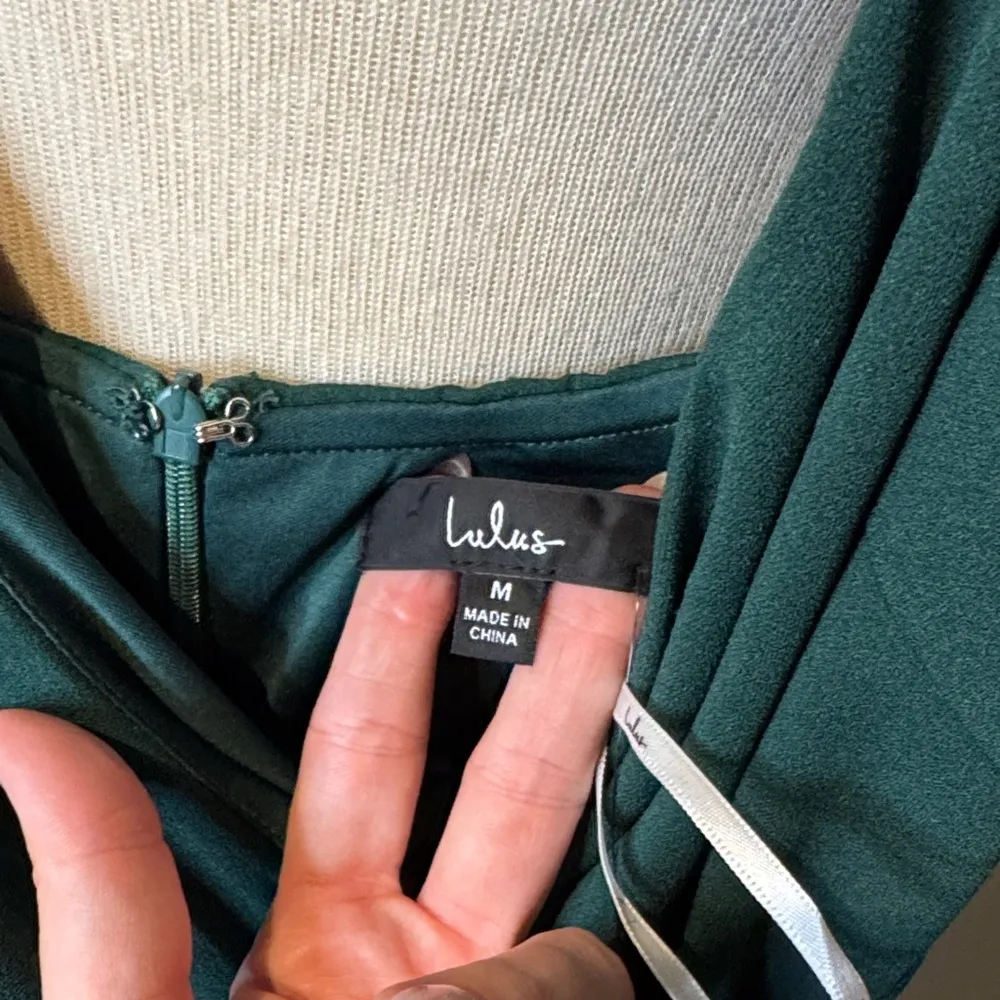 Lulu's Elegant Dark Green Mini Dress NWT - Image 2