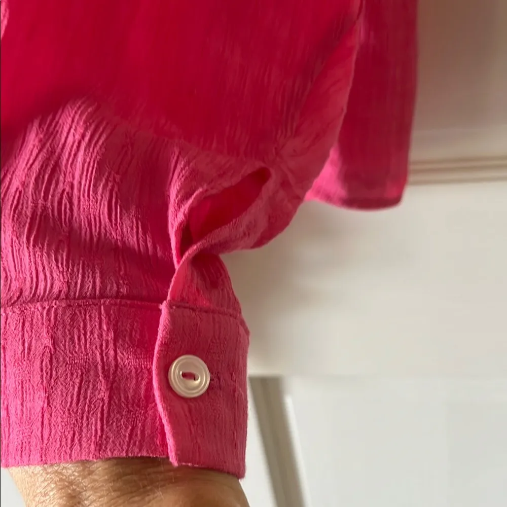 Emory Park Vibrant Pink Tie Front Blouse - Image 3