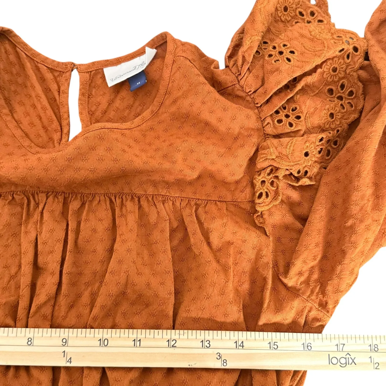 Universal Thread Dress Womens M Eyelet Ruffle Cottagecore‎ BOHO Tiered - Image 8