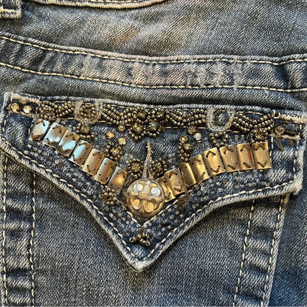 Miss Me Bootcut Jeans JP4656B9 Bling Pocket Distressed Embellished, Sz 28 - Image 13