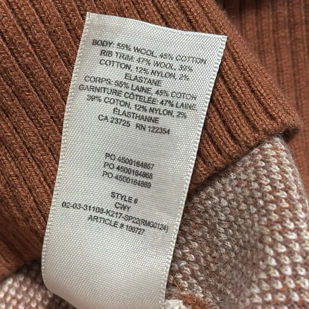 Aritzia Sunday Best size 3 70’s inspired retro brown geometric Patterned Sweater - Image 6