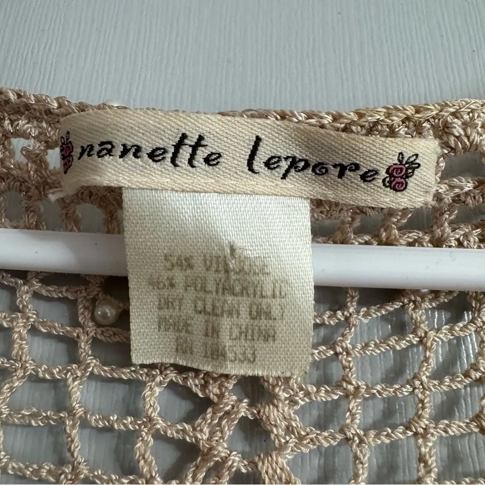 Nanette Lepore  Tan Crochet Shawl - Image 3