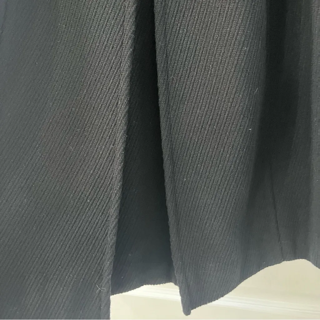 LOFT Ann Taylor Women’s Coat Wool Blend Black Textured Tie Size 4 Mid Length - Image 7