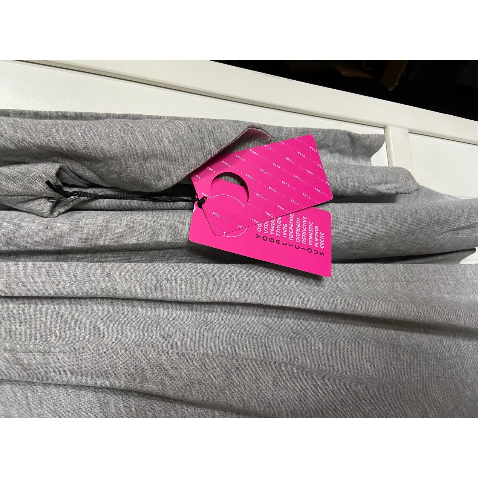 Yogalicious‎ Womens Top Size 2X Gray Drape Faux Wrap Cowl Neck Heather Tunic NEW - Image 3